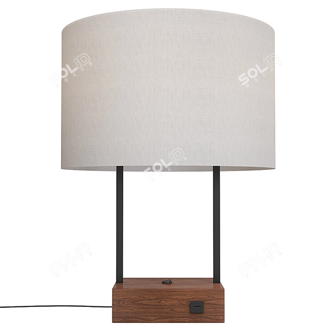 Elegant Dixon Linen USB Lamp 3D model image 1