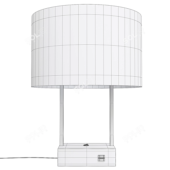Elegant Dixon Linen USB Lamp 3D model image 2