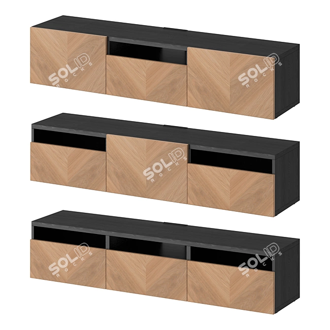 Modern TV Stand- BESTÅ with Hedeviken Drawers 3D model image 2