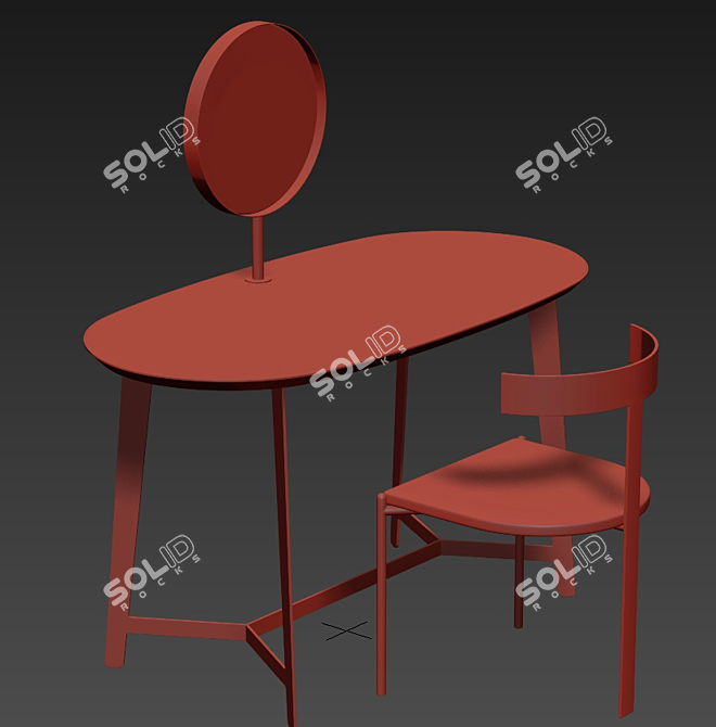 Elegant Vanity Table Dresser 3D model image 6