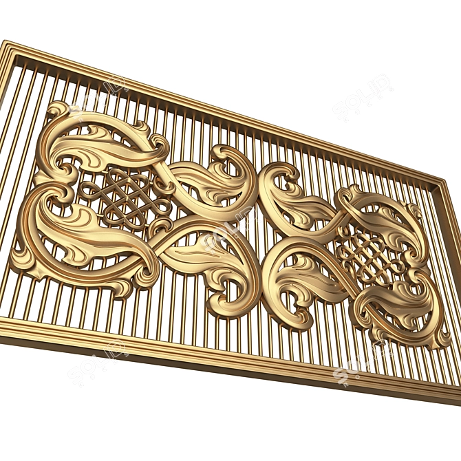 Elegant Carved Panel for CNC 3D model image 1