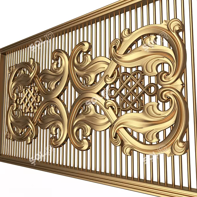 Elegant Carved Panel for CNC 3D model image 3