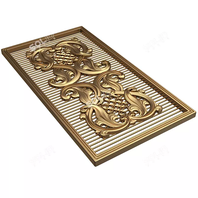 Elegant Carved Panel for CNC 3D model image 5