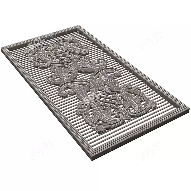 Elegant Carved Panel for CNC 3D model image 7