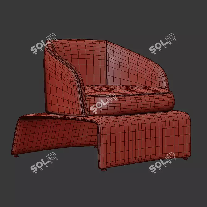 Luxury Minotti Halley Armchair 3D model image 2