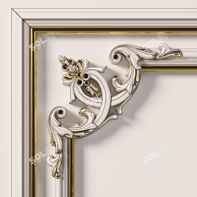 Elegant Wall Molding Design 3D model image 6