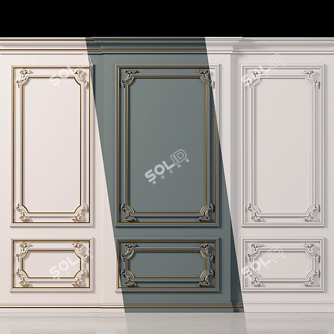 Elegant Wall Molding 5 - Perfect for Interior Enhancement 3D model image 1