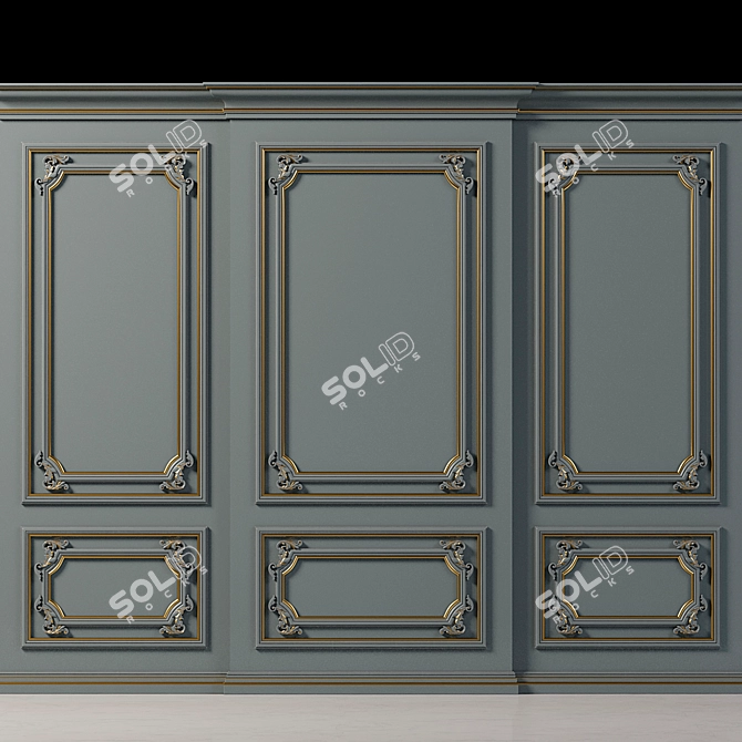 Elegant Wall Molding 5 - Perfect for Interior Enhancement 3D model image 2