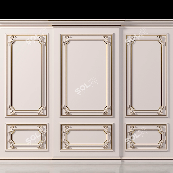 Elegant Wall Molding 5 - Perfect for Interior Enhancement 3D model image 3