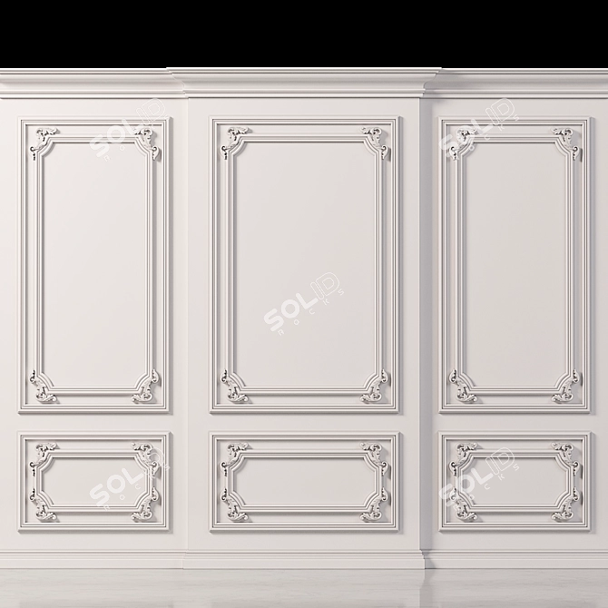 Elegant Wall Molding 5 - Perfect for Interior Enhancement 3D model image 4