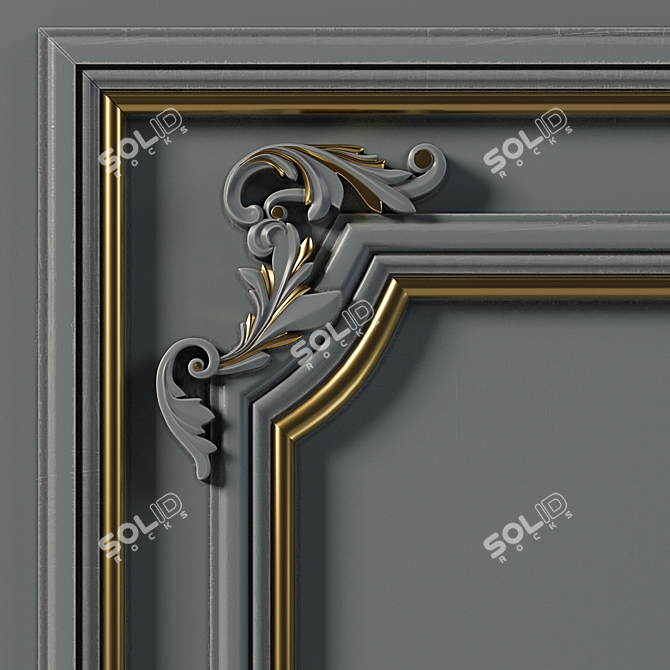 Elegant Wall Molding 5 - Perfect for Interior Enhancement 3D model image 5