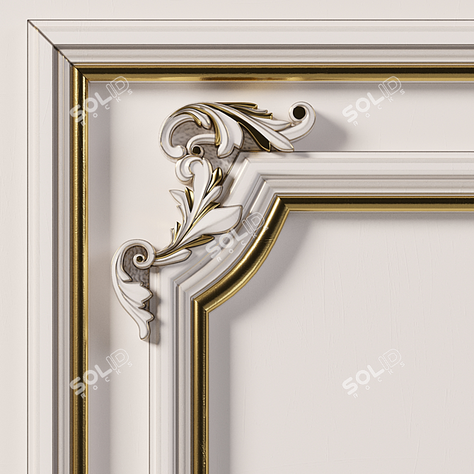 Elegant Wall Molding 5 - Perfect for Interior Enhancement 3D model image 6