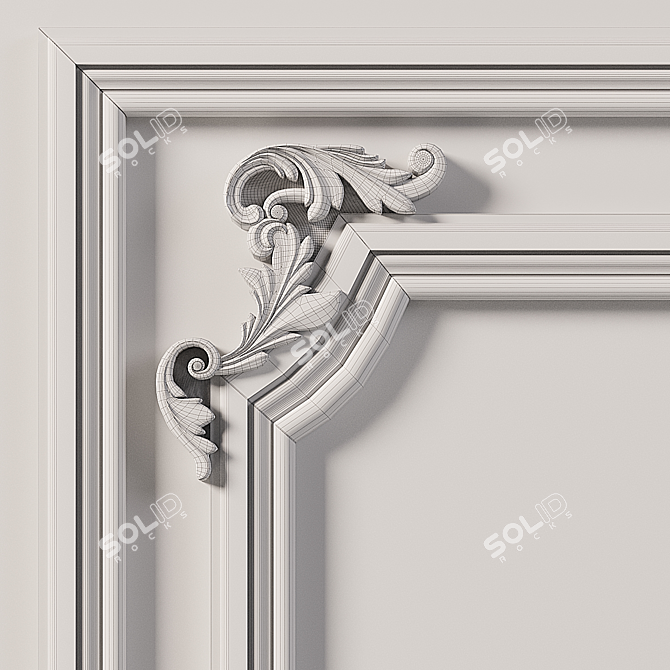 Elegant Wall Molding 5 - Perfect for Interior Enhancement 3D model image 7