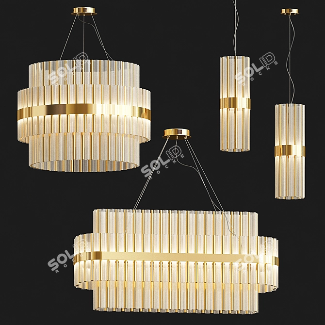 Elegant Tiered Chandelier Collection 3D model image 1