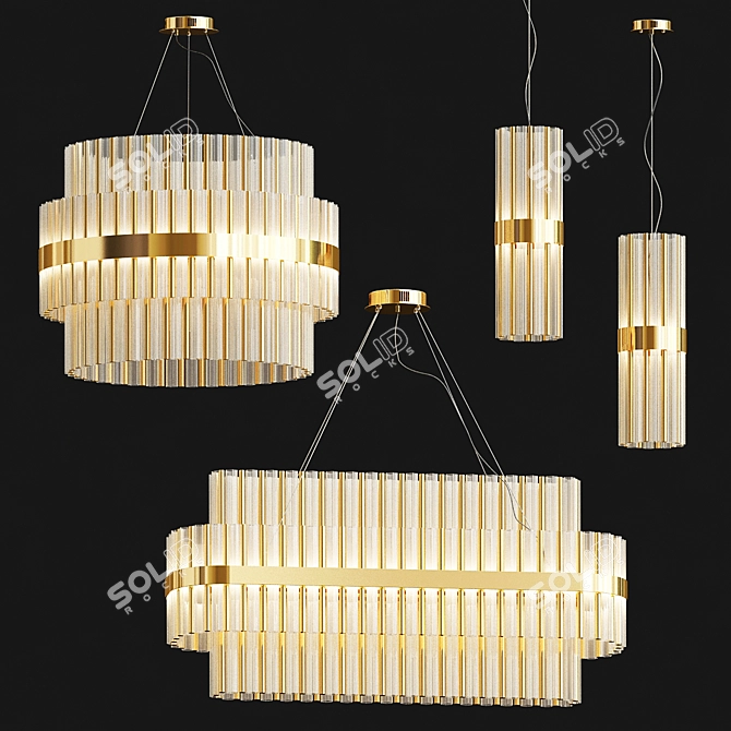 Elegant Tiered Chandelier Collection 3D model image 4