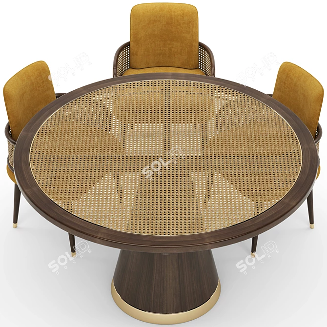 Elegant Blakey Table and Chair 3D model image 4