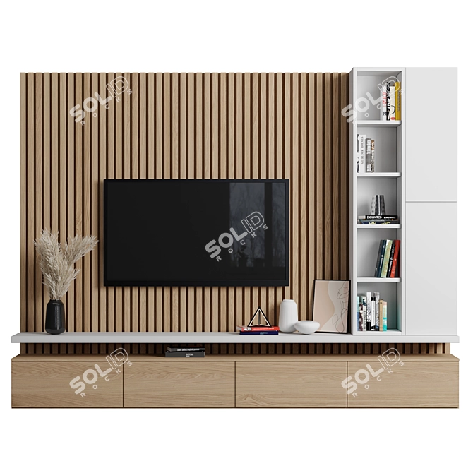 Modern TV Wall Unit 3D model image 1