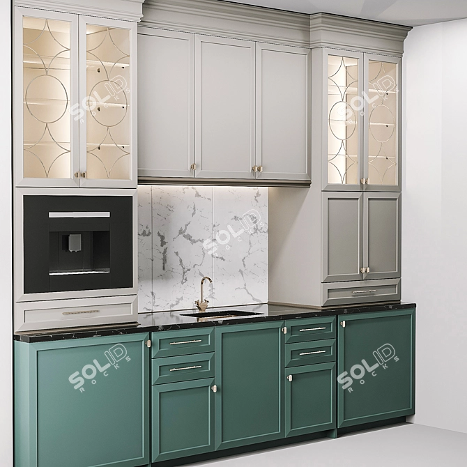 Modern Kitchen Design Kit 3D model image 2