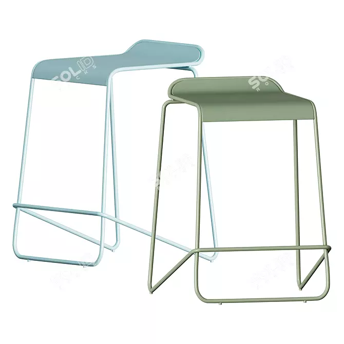 Ready Stacking Barstool: Stylish, Space-saving Seating Solution 3D model image 3