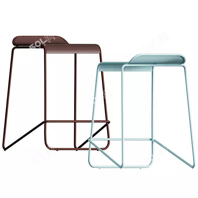 Ready Stacking Barstool: Stylish, Space-saving Seating Solution 3D model image 6