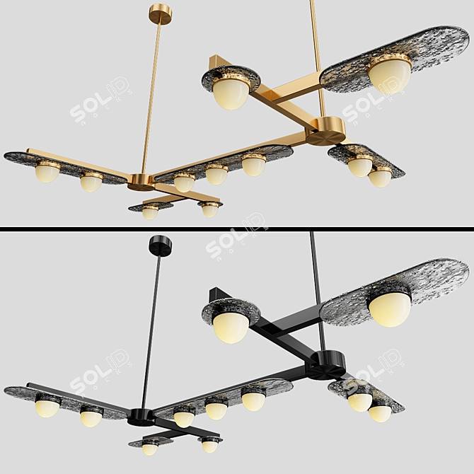 Minimalist MODULO GRID 11 Chandelier 3D model image 2