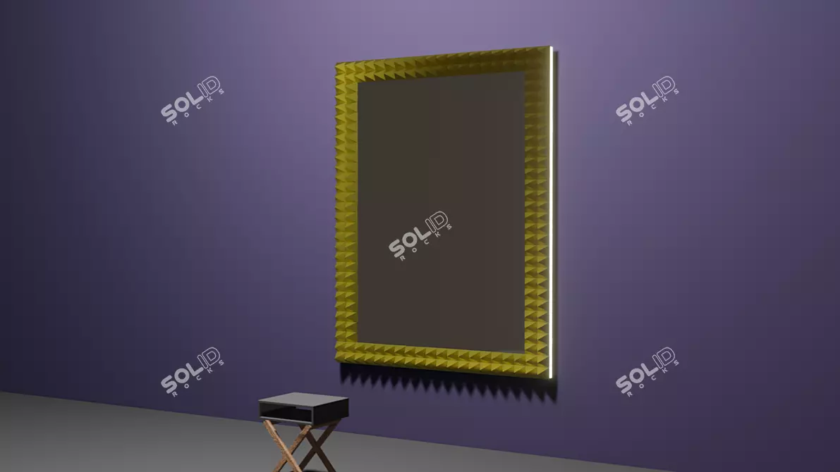 Stylish Mirror Frame 3D model image 1