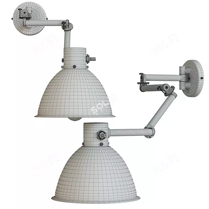 Jeff Adjustable Wall Lamp 3D model image 3