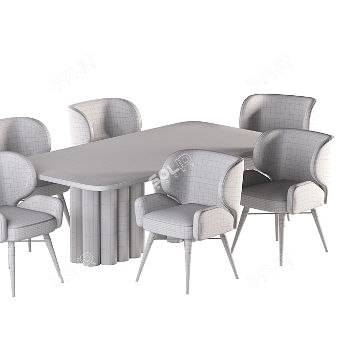 Modern Dining Set: Stylish and Functional 3D model image 2