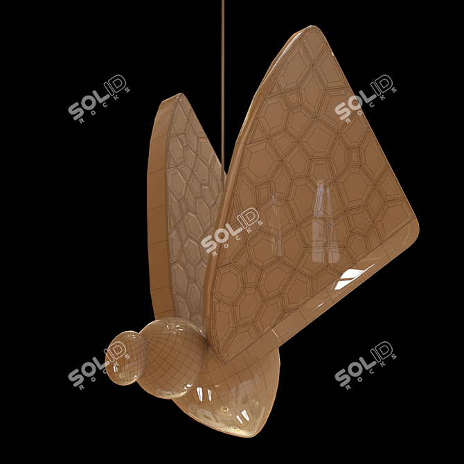 Elegant Butterfly LED Pendant 3D model image 4