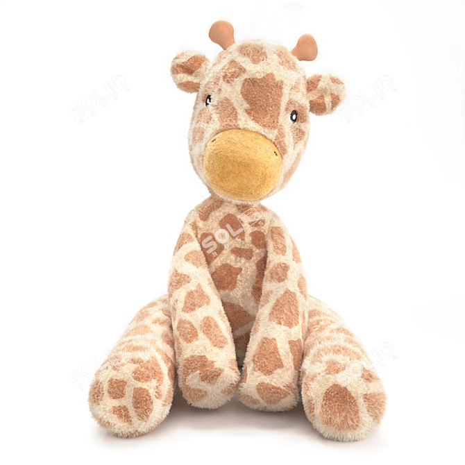 Gentle Giraffe Plush Toy 3D model image 6