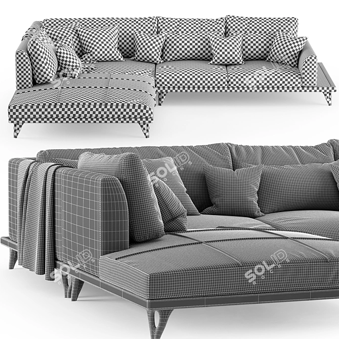 Bellotti Ezio Ares: Stylish & Spacious Sofa 3D model image 6