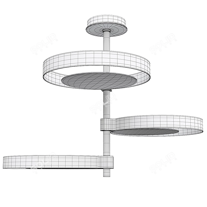 VeniceM Circle Light: Elegant Suspension Ceiling Fixture 3D model image 2