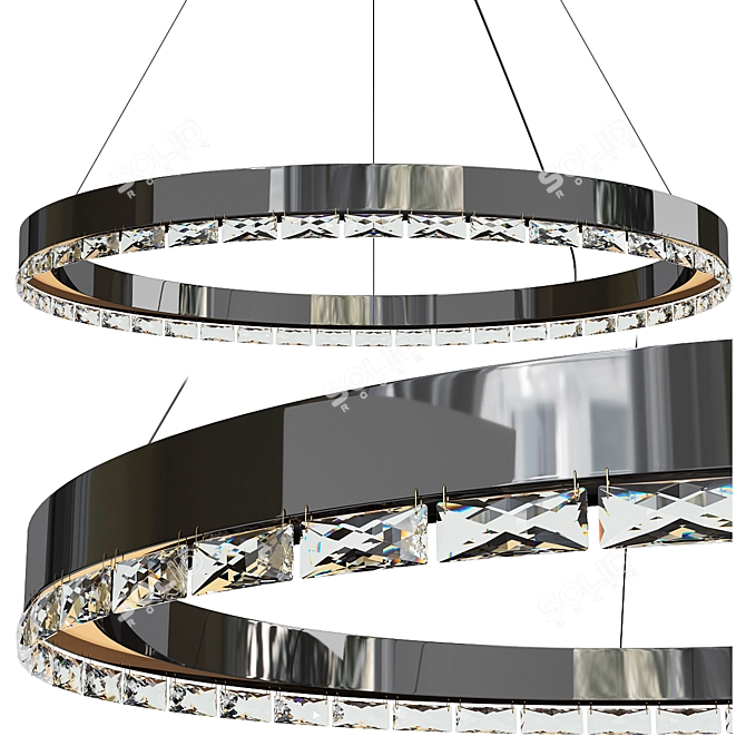 Elegant Marina M Dark Nickel Ceiling Lamp 3D model image 1