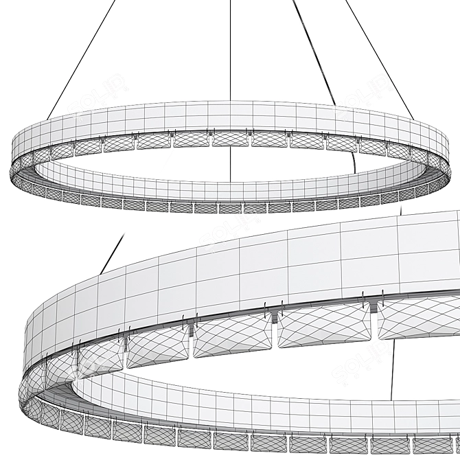 Elegant Marina M Dark Nickel Ceiling Lamp 3D model image 2