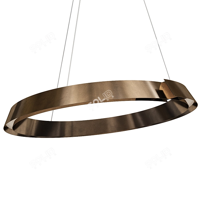 Elegant Swirl Ceiling Lamp 3D model image 1