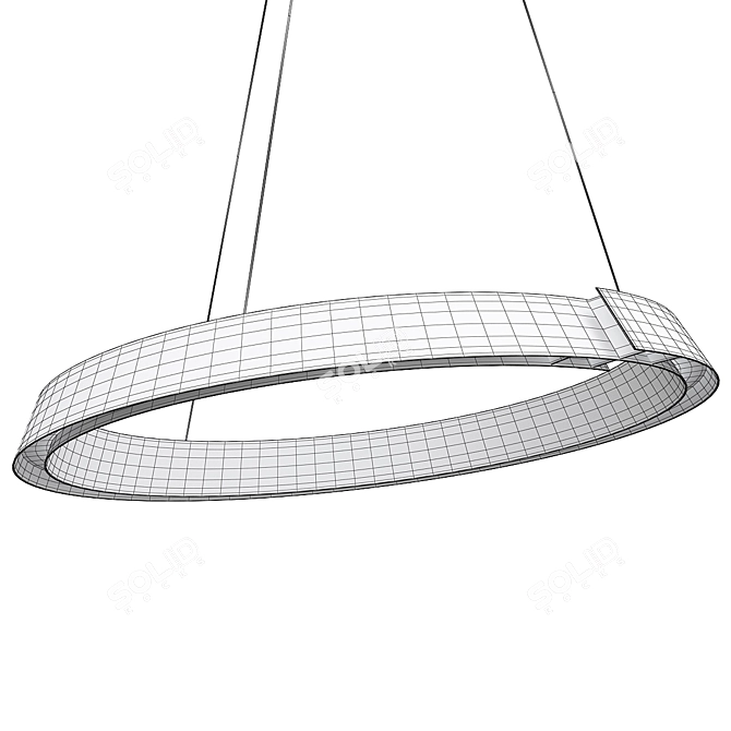 Elegant Swirl Ceiling Lamp 3D model image 2