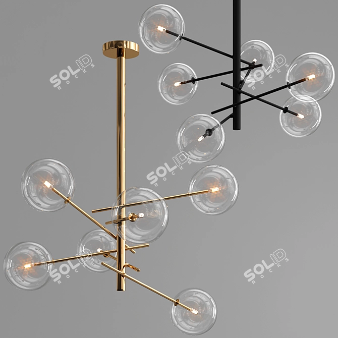 Contemporary Bolle Hanging Lamp 3D model image 2