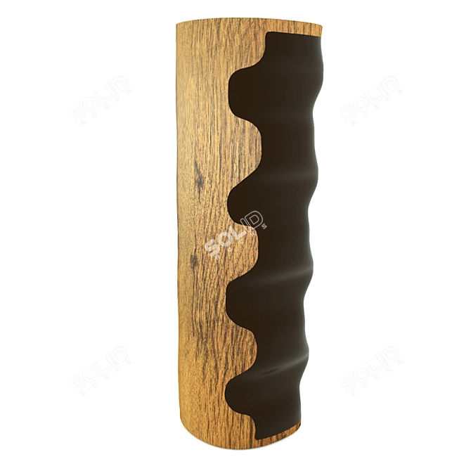 Elegant Bugry Mango Wood Vase 3D model image 3