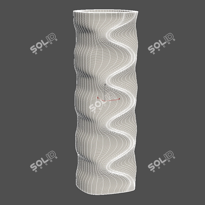 Elegant Bugry Mango Wood Vase 3D model image 4