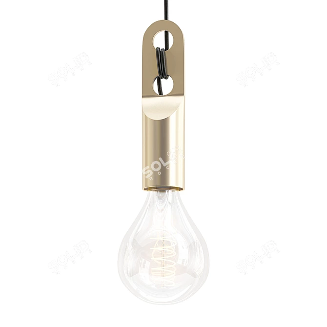 Angela Aged Brass Pendant Light 3D model image 1