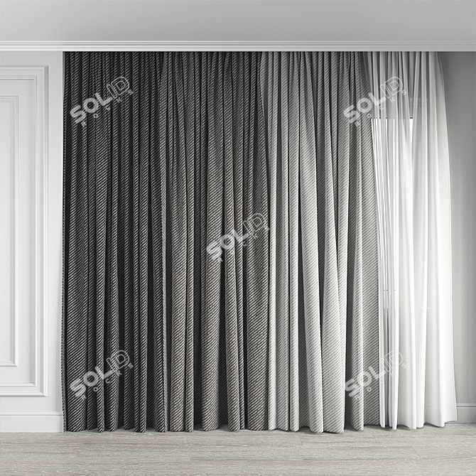 Fidivi Jeans Curtain Collection: Seamless Texture in 34 Colors 3D model image 3