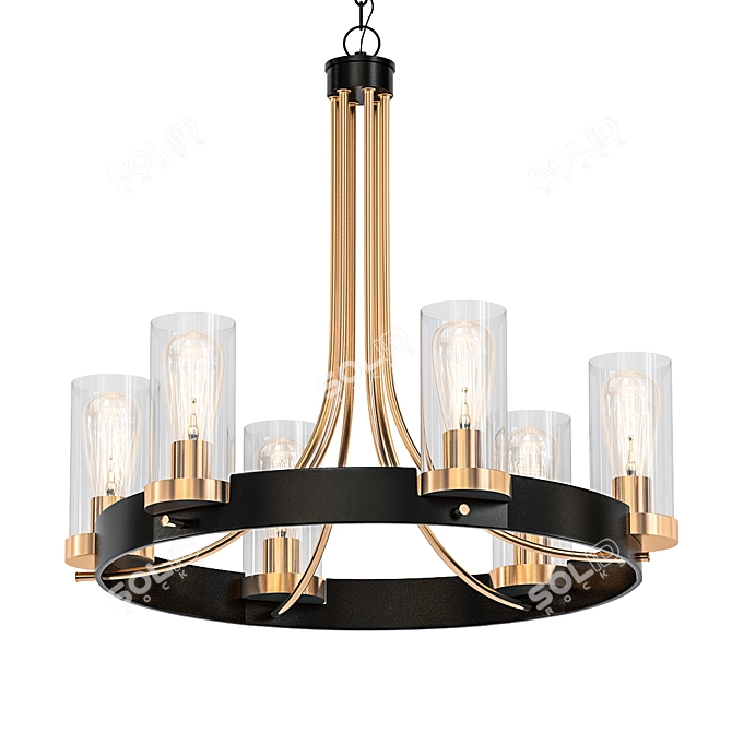 Lustrous Brilliance: Stiffel Chandelier 3D model image 1