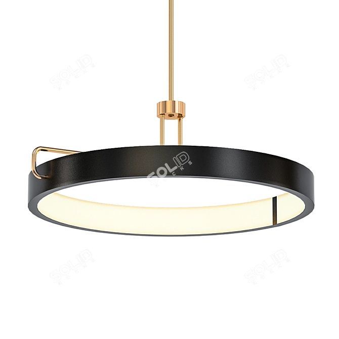 Pemberton Black Brass LED Pendant 3D model image 1