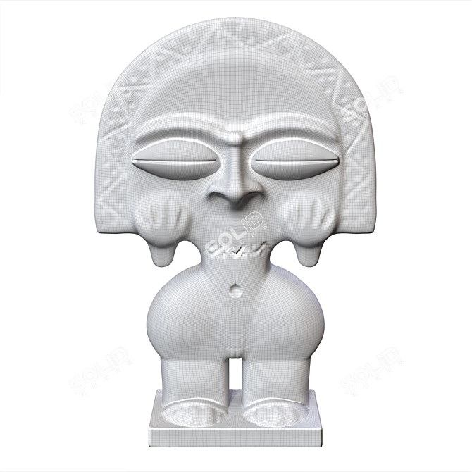 Celestial Taino Moon Goddess Sculpture 3D model image 3