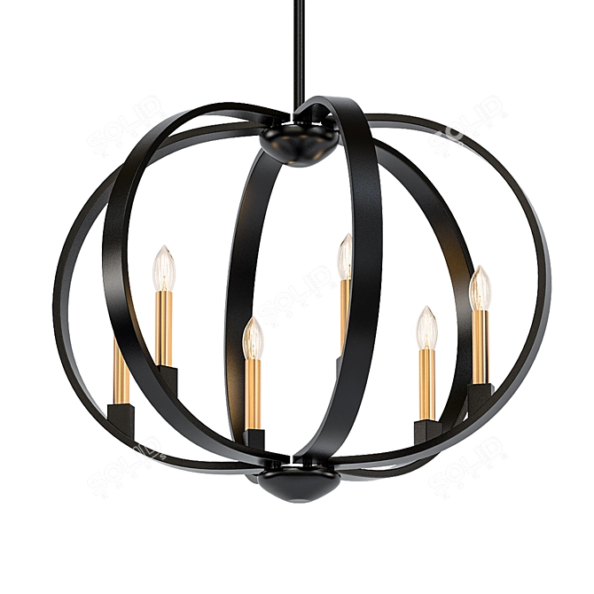Elata: 27" Orbital Chandelier 3D model image 1