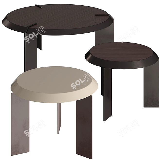 KEEL | Modern Steel Side Table 3D model image 1