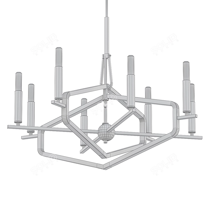 Coastal Sands 6-Light Chandelier 3D model image 2