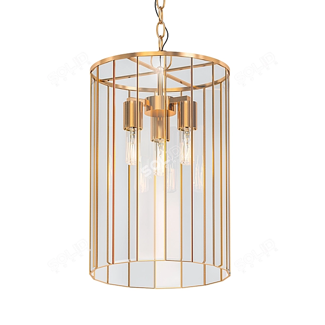 Eurofase Saville Brass Pendant Light 3D model image 1