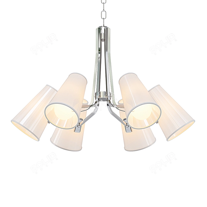 Elegant Polished Nickel Chandelier 3D model image 1