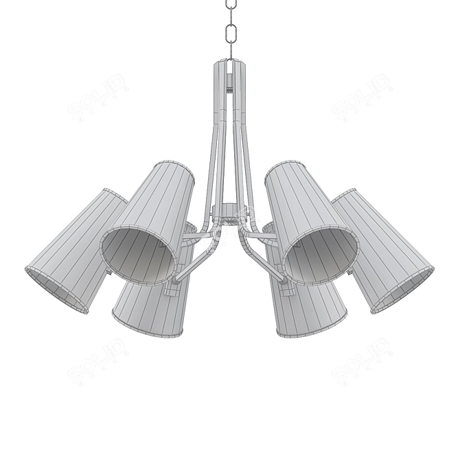 Elegant Polished Nickel Chandelier 3D model image 2